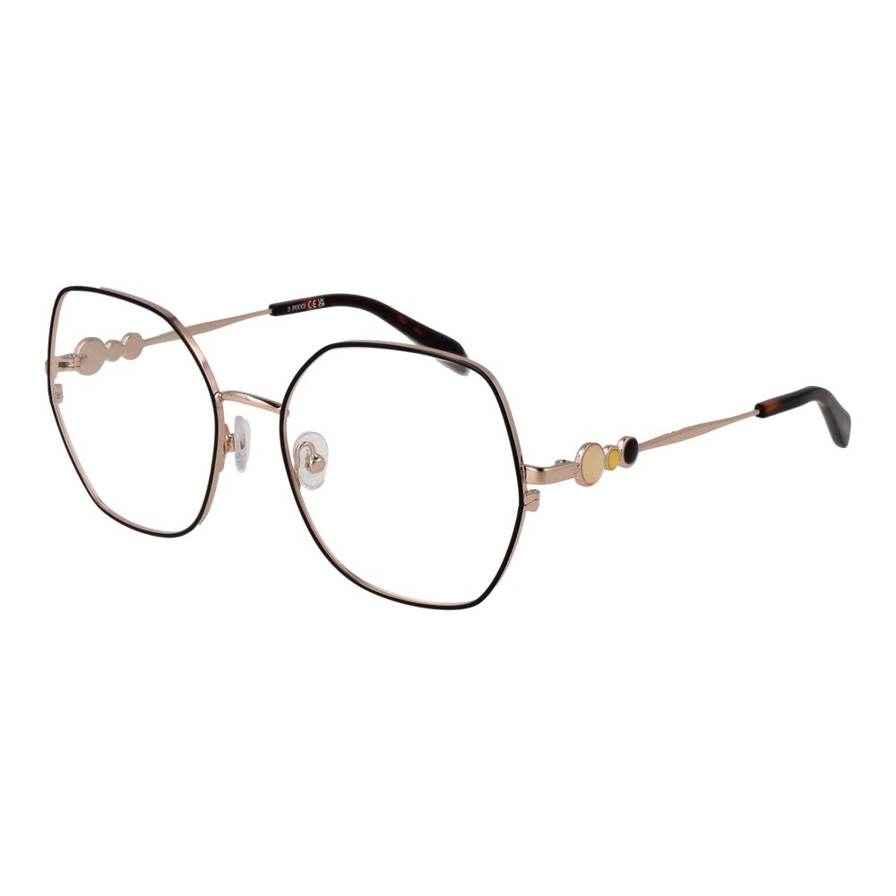 Eyeglasses Frames by Emilio Pucci for women in metal and black showcases a refined silhouette, detailed with a black coloured frame finish and a sophisticated full-frame frame design.
