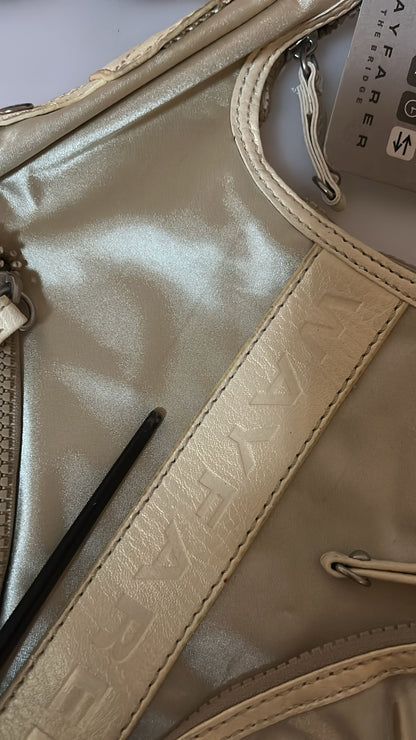 Adjustable Crossbody Shoulder & Sling Bag by WAYFARER for women in fabric white features a statuesque silhouette, showcasing a secure zipper and statuesque with versatile crossbody-strap, shoulder-strap, adjustable-strap & handle for a statuesque finish.