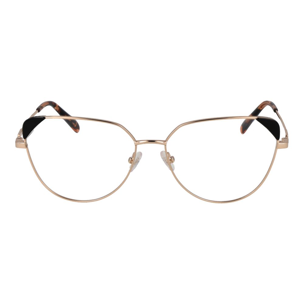 Eyeglasses Frames by Emilio Pucci for women in metal gold features an refined silhouette, showcasing a sophisticated gold coloured frame and refined full-frame frame design for a refined look.