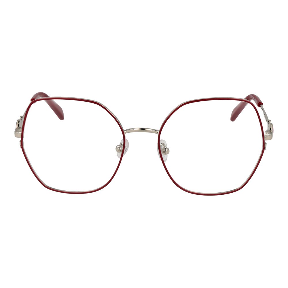Eyeglasses Frames by Emilio Pucci for women in metal red features an refined silhouette, showcasing the refined red coloured frame and sophisticated full-frame frame design.