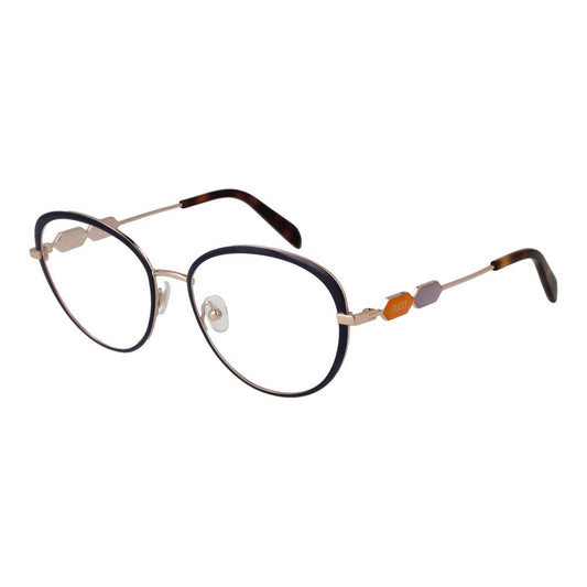 Eyeglasses Frames by Emilio Pucci for women in metal blue features an refined silhouette, showcasing the refined blue coloured frame and sophisticated full-frame frame design.