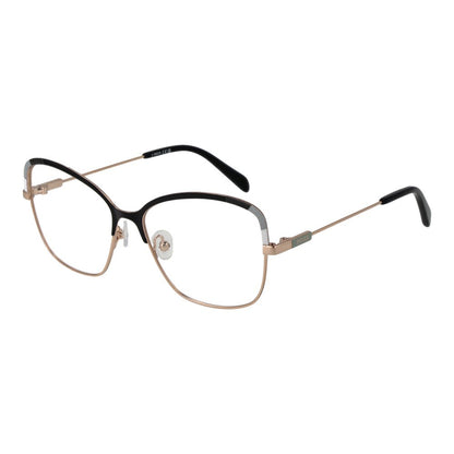 Eyeglasses Frames by Emilio Pucci for women in metal black features an refined silhouette, showcasing the refined black coloured frame and sophisticated full-frame frame design.