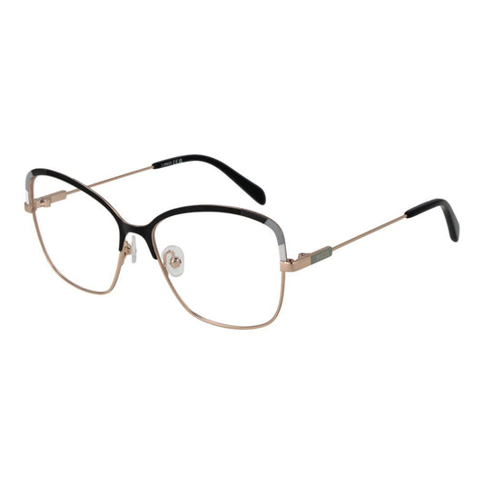Eyeglasses Frames by Emilio Pucci for women in metal black features an refined silhouette, showcasing the refined black coloured frame and sophisticated full-frame frame design.