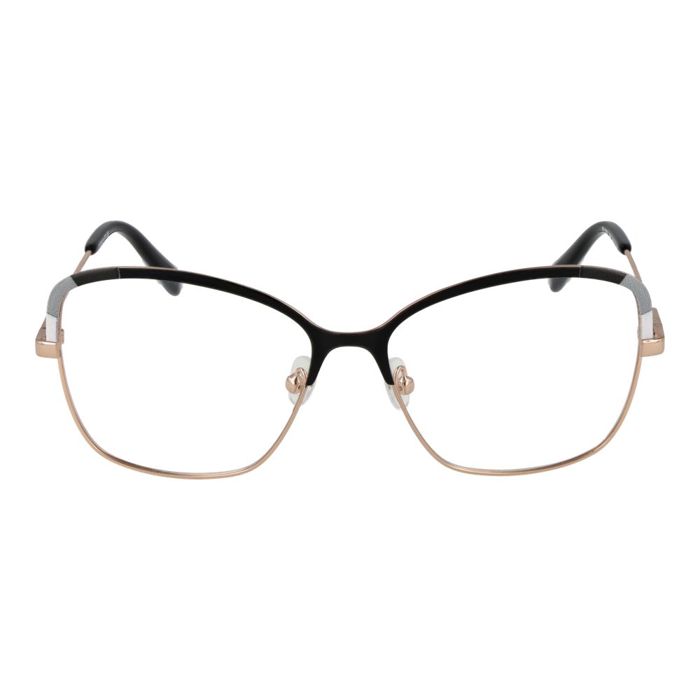 Eyeglasses Frames by Emilio Pucci for women in metal and black showcases an refined full-frame frame design featuring a sophisticated black coloured frame for an refined and refined aesthetic.