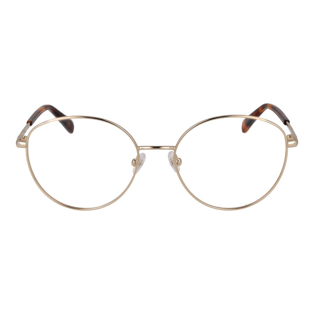 Eyeglasses Frames by Emilio Pucci for women in metal gold showcases a refined full-frame frame design with a refined gold coloured frame finish for a refined and sophisticated look.