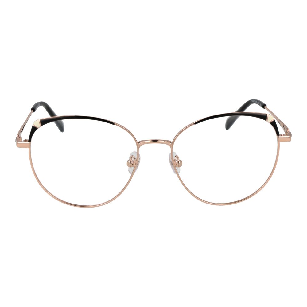Eyeglasses Frames by Emilio Pucci for women in metal and rose-gold showcases an refined full-frame frame design featuring a sophisticated rose-gold coloured frame for an refined and refined aesthetic.