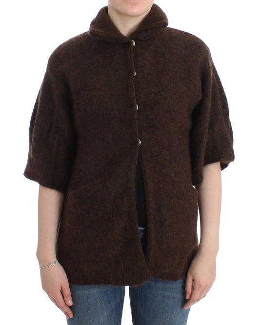 Cardigan by Cavalli for women in mohair virgin wool & nylon brown presents a textural silhouette, artfully finished with a textural and for a sophisticated, textural look.