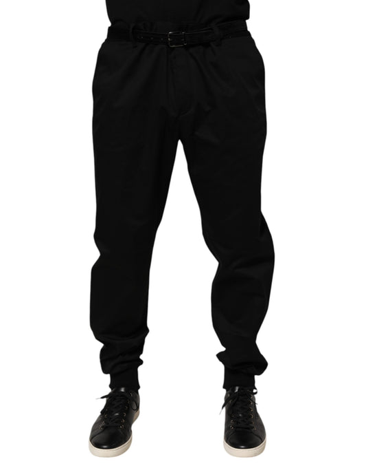 Trousers by Dolce & Gabbana for men in cotton silk polyester & elastane black features a tailored silhouette with a tailored skinny, relaxed-fit & regular-fit, defined by its long and a sophisticated .