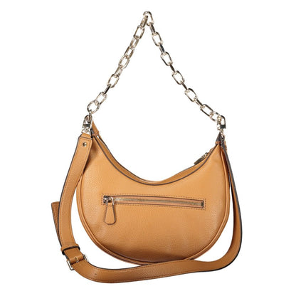 Handbag by Guess Jeans for women in polyethylene brown & signature features a refined silhouette, showcasing a secure zipper, organized external-pockets, internal-pockets & cardholder, and versatile shoulder-strap, adjustable-strap & handle for a refined finish.