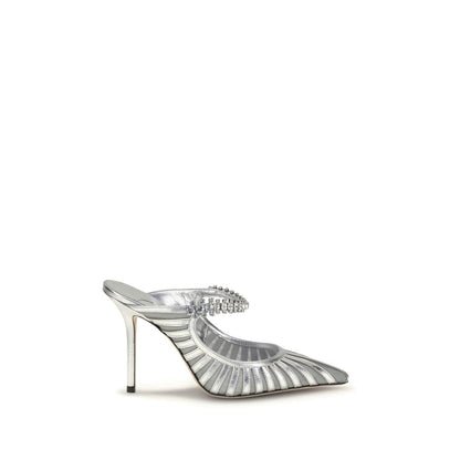 High-Heel Pumps Heels by Jimmy Choo for women in leather & crystal silver features an effortlessly chic silhouette, showcasing the elegant Women's Leather & Crystal High-Heel Pumps Heels design with a high-heel and a sophisticated .