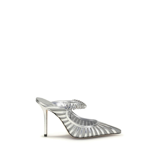 High-Heel Pumps Heels by Jimmy Choo for women in leather & crystal silver features an effortlessly chic silhouette, showcasing the elegant Women's Leather & Crystal High-Heel Pumps Heels design with a high-heel and a sophisticated .