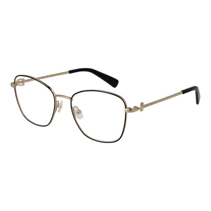 Eyeglasses Frames by Longchamp for women in metal black showcases a refined full-frame frame design with a refined black coloured frame finish for a refined and sophisticated look.