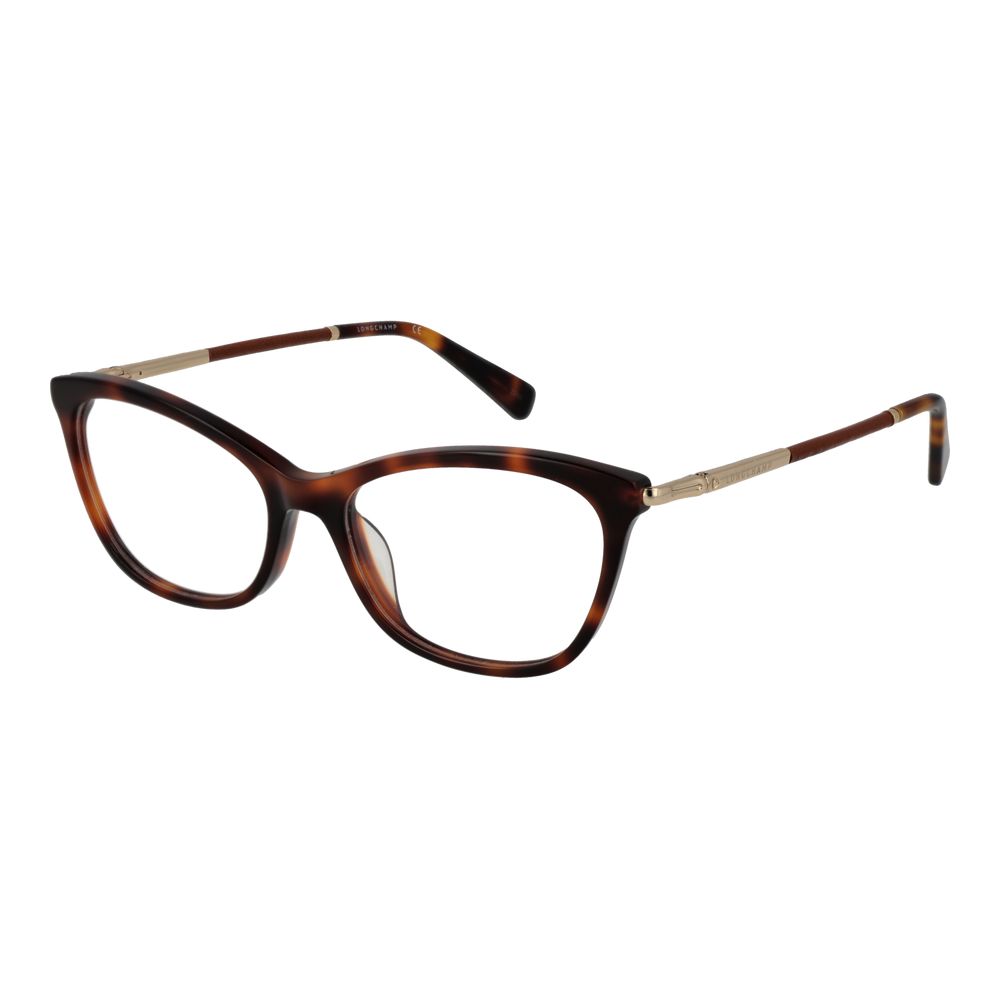 Eyeglasses Frames by Longchamp for women in acetate and brown showcases a refined silhouette, detailed with a brown coloured frame finish and a sophisticated full-frame frame design.