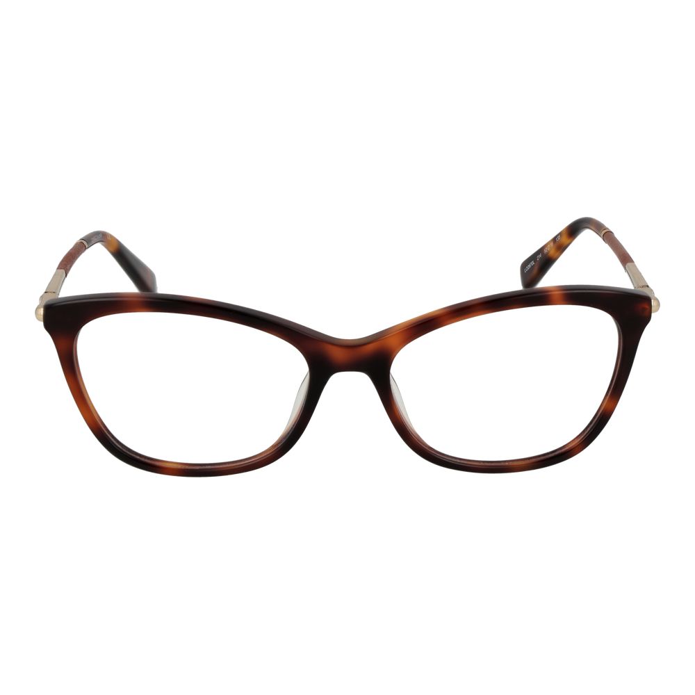 Eyeglasses Frames by Longchamp for women in acetate brown showcases a reflective silhouette, artfully incorporating a sophisticated brown coloured frame with a distinct full-frame frame design.