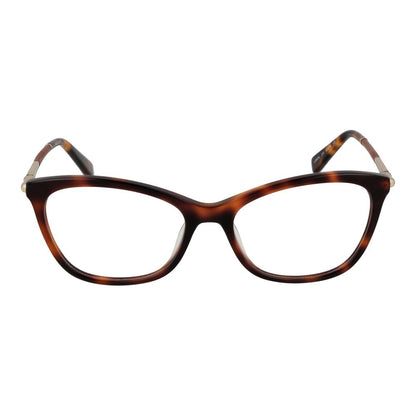 Eyeglasses Frames by Longchamp for women in acetate brown showcases a reflective silhouette, artfully incorporating a sophisticated brown coloured frame with a distinct full-frame frame design.