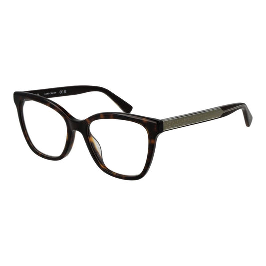 Eyeglasses Frames by Longchamp for women in acetate brown showcases a reflective silhouette, artfully incorporating a sophisticated brown coloured frame with a distinct full-frame frame design.