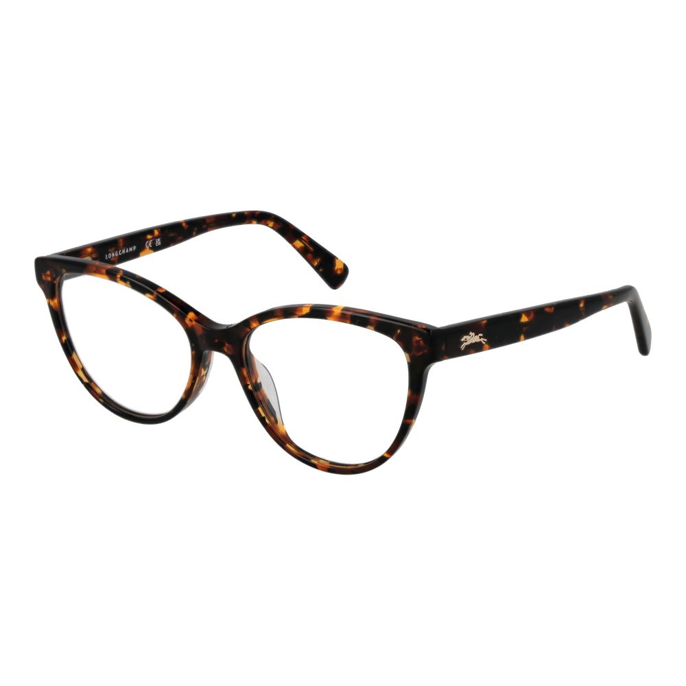 Eyeglasses Frames by Longchamp for women in acetate and brown showcases a refined silhouette, detailed with a brown coloured frame finish and a sophisticated full-frame frame design.