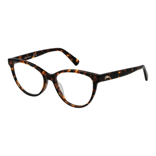 Eyeglasses Frames by Longchamp for women in acetate and brown showcases a refined silhouette, detailed with a brown coloured frame finish and a sophisticated full-frame frame design.