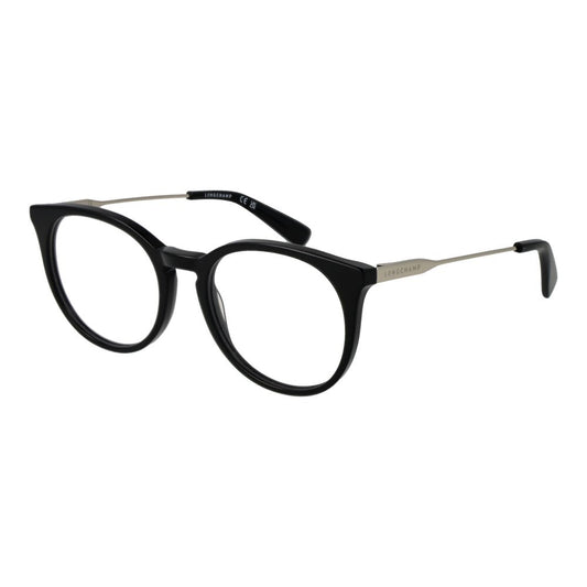Eyeglasses Frames by Longchamp for women in metal black showcases a refined full-frame frame design with a refined black coloured frame finish for a refined and sophisticated look.