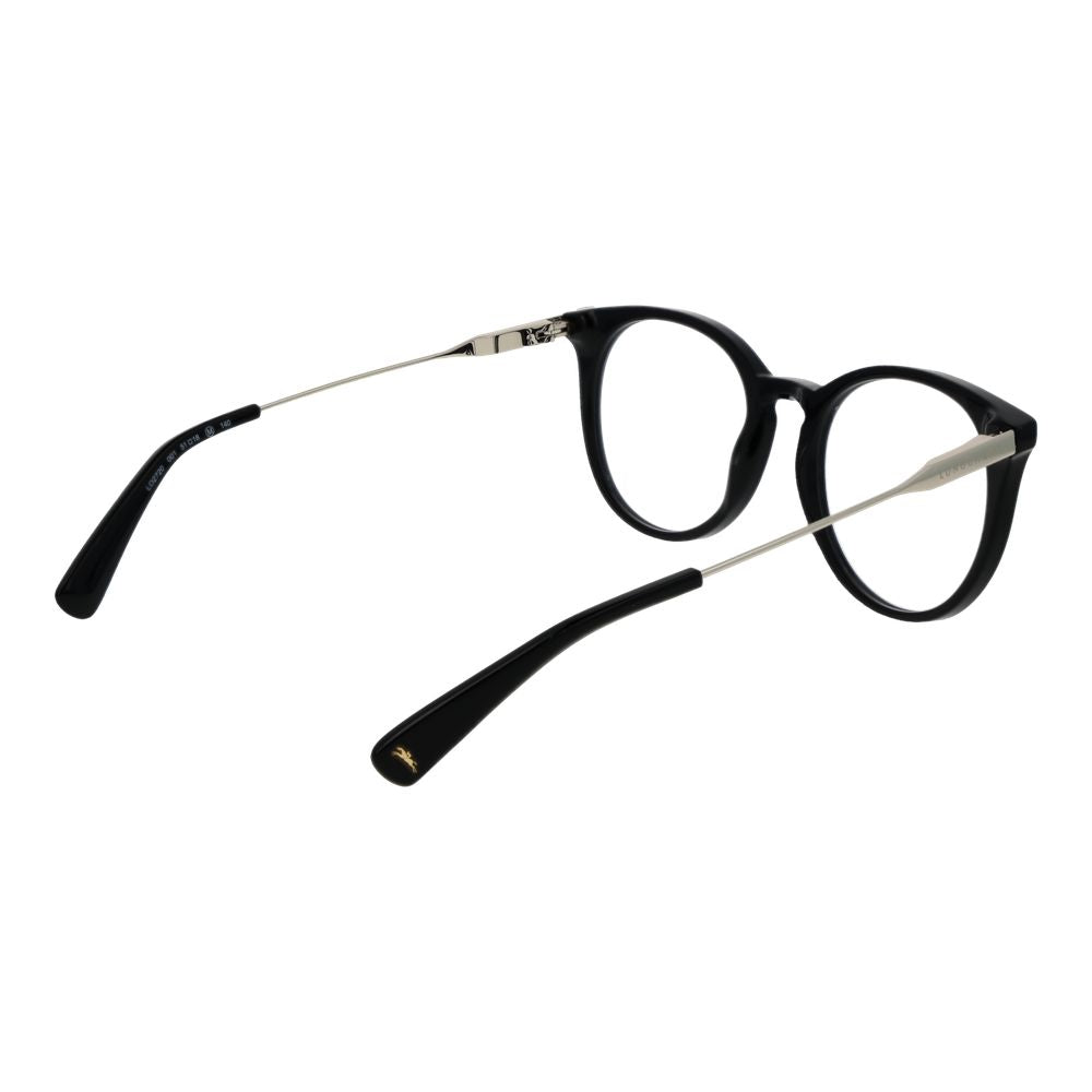 Eyeglasses Frames by Longchamp for women in metal and black showcases an refined full-frame frame design featuring a sophisticated black coloured frame for an refined and refined aesthetic.