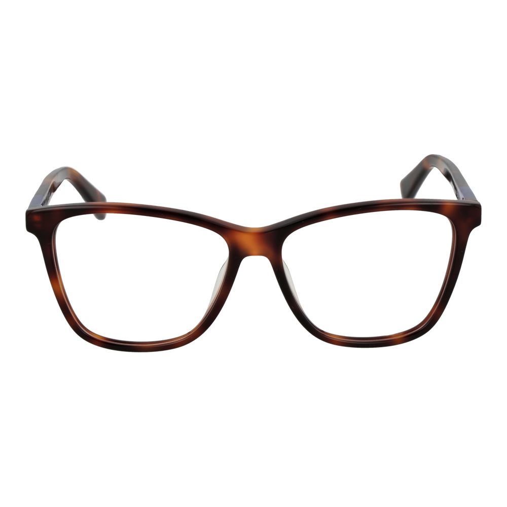 Eyeglasses Frames by Longchamp for women in acetate brown showcases a reflective silhouette, artfully incorporating a sophisticated brown coloured frame with a distinct full-frame frame design.