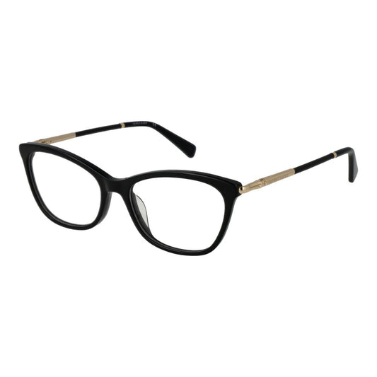 Eyeglasses Frames by Longchamp for women in plastic black features a refined silhouette, showcasing a refined black coloured frame and full-frame frame design for a sophisticated, premium look.