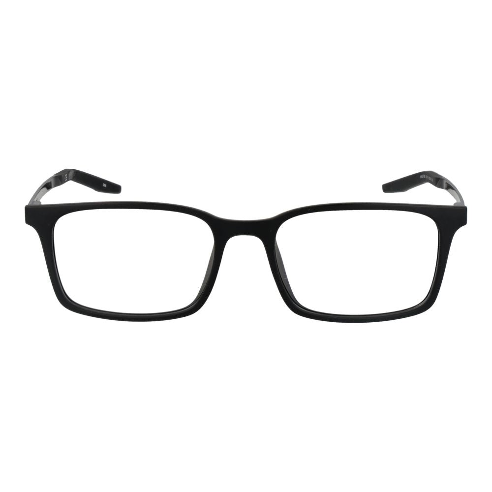 Eyeglasses Frames by Nike for unisex in plastic and black showcases a refined silhouette, detailed with a black coloured frame finish and a sophisticated full-frame frame design.