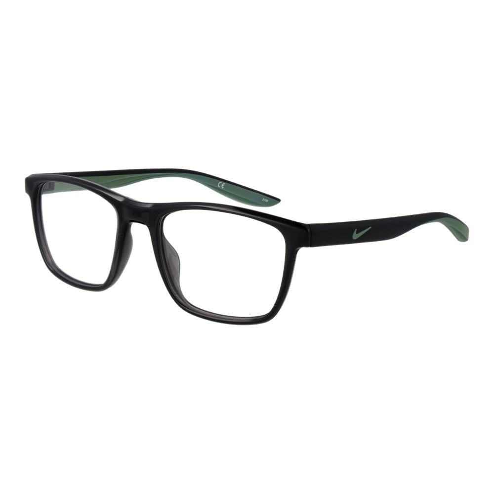 Eyeglasses Frames by Nike for unisex in stainless steel gray features an refined silhouette, showcasing a sophisticated black coloured frame and refined full-frame frame design for a refined look.