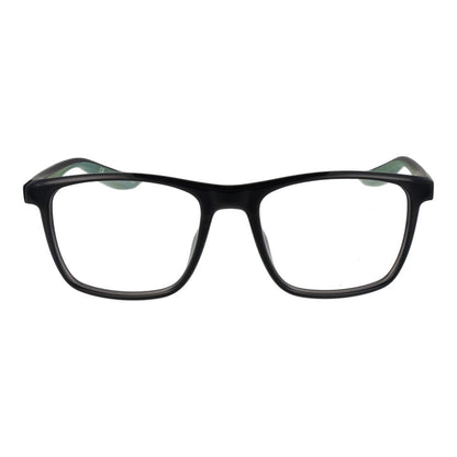 Eyeglasses Frames by Nike for unisex in stainless steel gray showcases a refined full-frame frame design with a refined black coloured frame finish for a refined and sophisticated look.