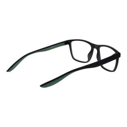 Eyeglasses Frames by Nike for unisex in stainless steel gray features a refined silhouette, showcasing a refined black coloured frame and full-frame frame design for a sophisticated, premium look.
