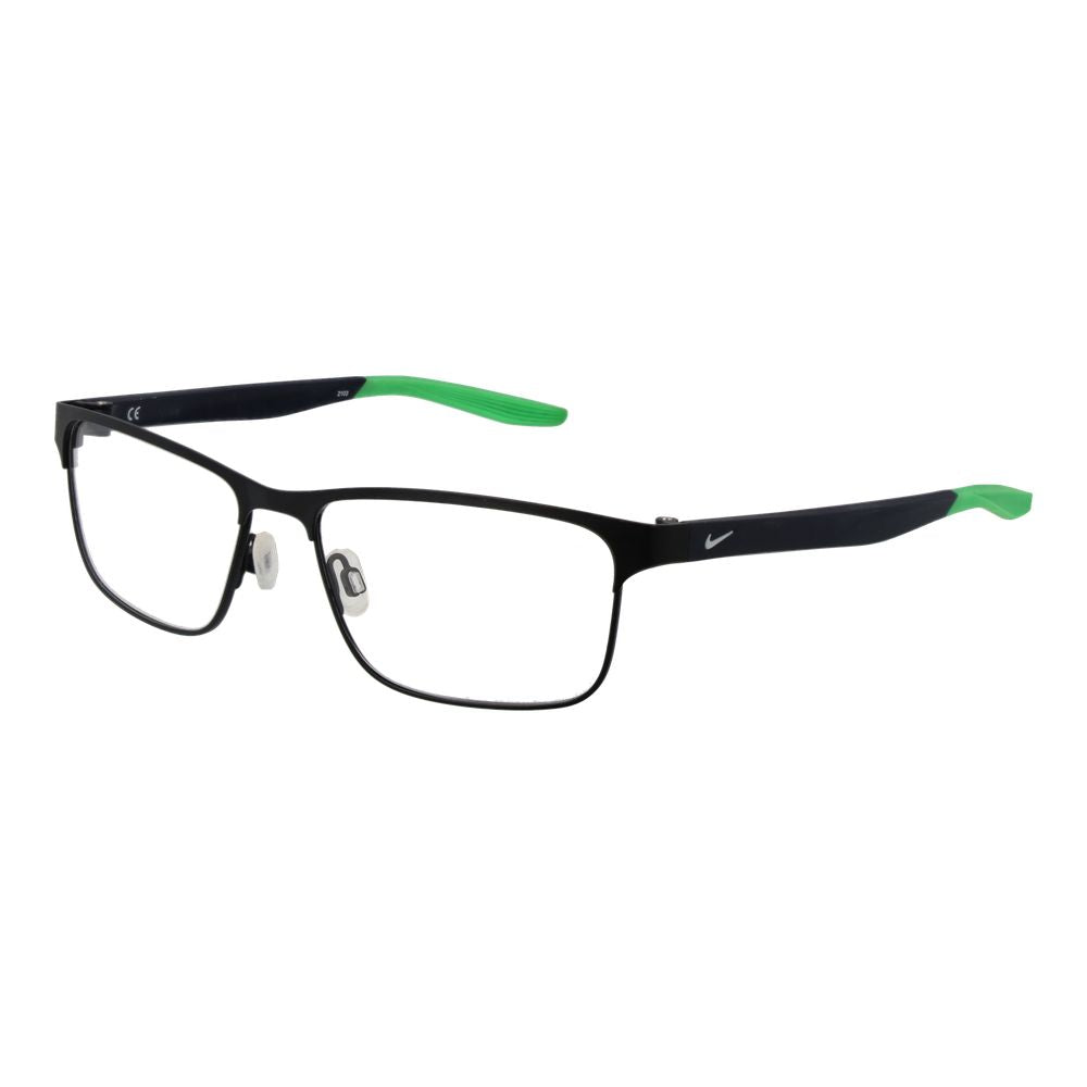 Eyeglasses Frames by Nike for men in stainless steel black features an refined silhouette, showcasing a sophisticated black coloured frame and refined full-frame frame design for a refined look.