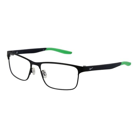 Eyeglasses Frames by Nike for men in stainless steel black features an refined silhouette, showcasing a sophisticated black coloured frame and refined full-frame frame design for a refined look.