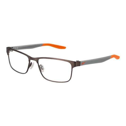 Eyeglasses Frames by Nike for men in stainless steel and black showcases a refined silhouette, detailed with a copper coloured frame finish and a sophisticated full-frame frame design.