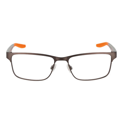 Eyeglasses Frames by Nike for men in stainless steel black features an refined silhouette, showcasing the refined copper coloured frame and sophisticated full-frame frame design.