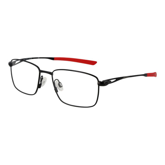 Eyeglasses Frames by Nike for men in titanium and black showcases a refined silhouette, detailed with a black coloured frame finish and a sophisticated full-frame frame design.