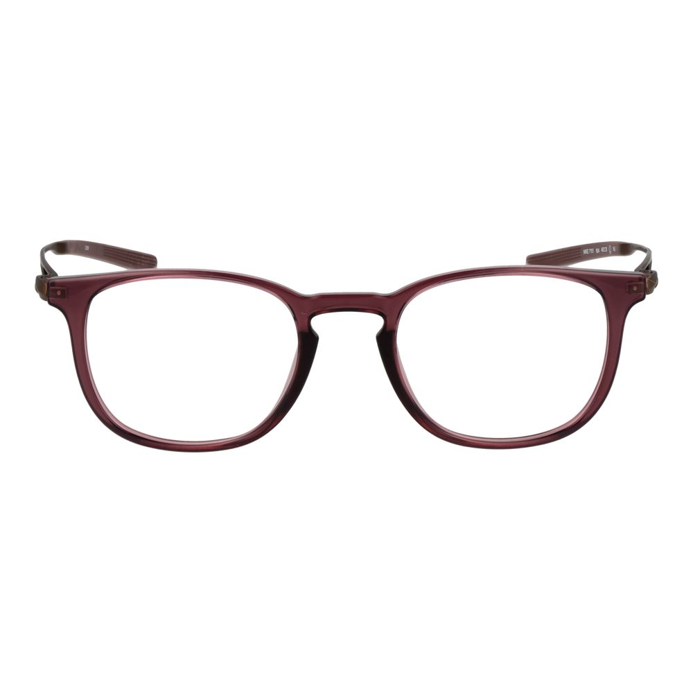 Eyeglasses Frames by Nike for unisex in titanium brown features an refined silhouette, showcasing a sophisticated rose coloured frame and refined full-frame frame design for a refined look.