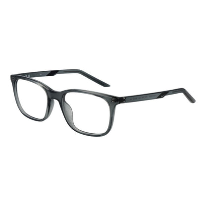 Eyeglasses Frames by Nike for women in stainless steel gray features an refined silhouette, showcasing a sophisticated gray coloured frame and refined full-frame frame design for a refined look.