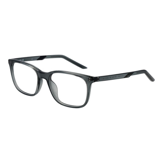 Eyeglasses Frames by Nike for women in stainless steel gray features an refined silhouette, showcasing a sophisticated gray coloured frame and refined full-frame frame design for a refined look.
