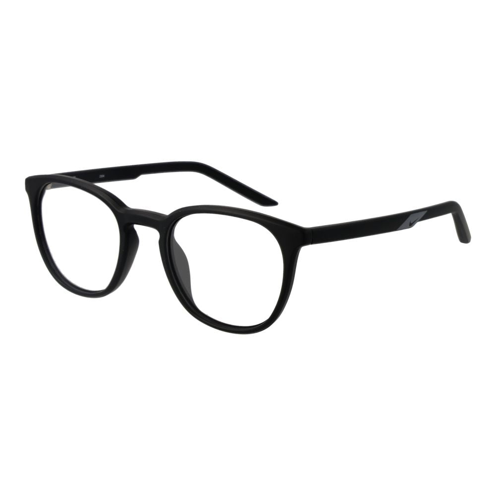 Eyeglasses Frames by Nike for unisex in stainless steel black showcases a reflective silhouette, artfully incorporating a sophisticated black coloured frame with a distinct full-frame frame design.