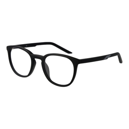 Eyeglasses Frames by Nike for unisex in stainless steel black showcases a reflective silhouette, artfully incorporating a sophisticated black coloured frame with a distinct full-frame frame design.