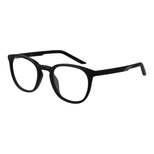 Eyeglasses Frames by Nike for unisex in stainless steel black showcases a reflective silhouette, artfully incorporating a sophisticated black coloured frame with a distinct full-frame frame design.