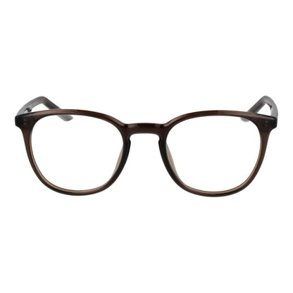 Eyeglasses Frames by Nike for unisex in stainless steel beige features a refined silhouette, showcasing a refined brown coloured frame and full-frame frame design for a sophisticated, premium look.