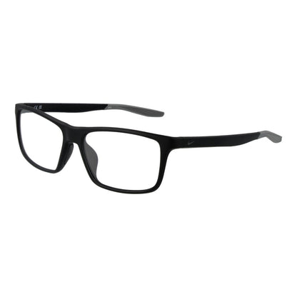 Eyeglasses Frames by Nike for men in stainless steel and black showcases a refined silhouette, detailed with a black coloured frame finish and a sophisticated full-frame frame design.