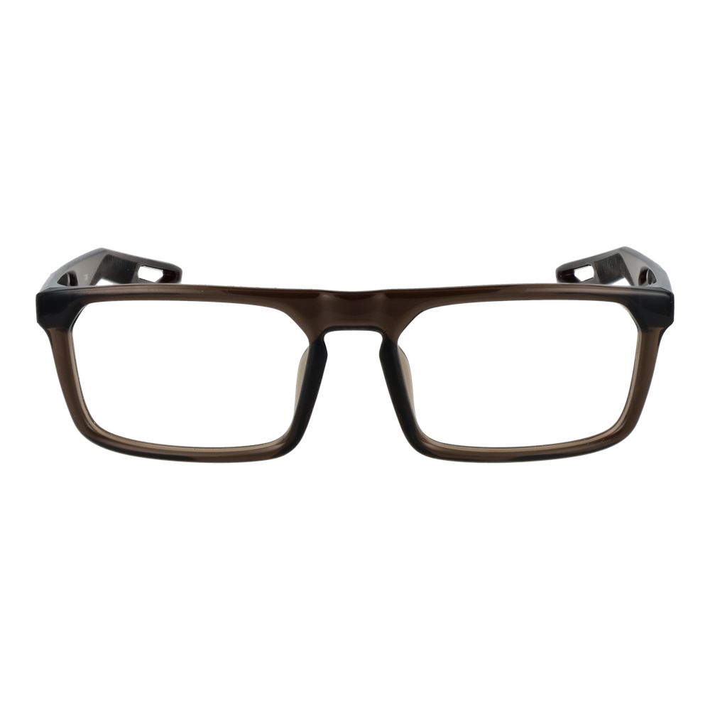 Eyeglasses Frames by Nike for unisex in stainless steel and beige showcases an refined full-frame frame design featuring a sophisticated brown coloured frame for an refined and refined aesthetic.