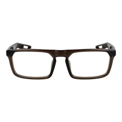 Eyeglasses Frames by Nike for unisex in stainless steel and beige showcases an refined full-frame frame design featuring a sophisticated brown coloured frame for an refined and refined aesthetic.