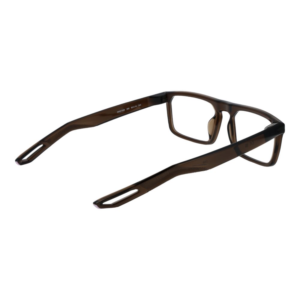 Eyeglasses Frames by Nike for unisex in stainless steel and beige showcases a refined silhouette, detailed with a brown coloured frame finish and a sophisticated full-frame frame design.