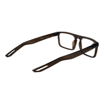 Eyeglasses Frames by Nike for unisex in stainless steel and beige showcases a refined silhouette, detailed with a brown coloured frame finish and a sophisticated full-frame frame design.