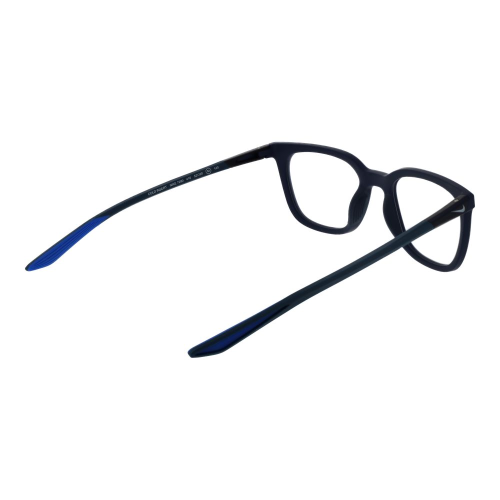 Eyeglasses Frames by Nike for men in metal blue showcases a reflective silhouette, artfully incorporating a sophisticated blue coloured frame with a distinct full-frame frame design.