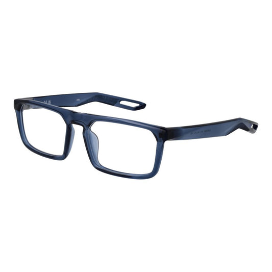 Eyeglasses Frames by Nike for unisex in stainless steel blue features an refined silhouette, showcasing the refined blue coloured frame and sophisticated full-frame frame design.