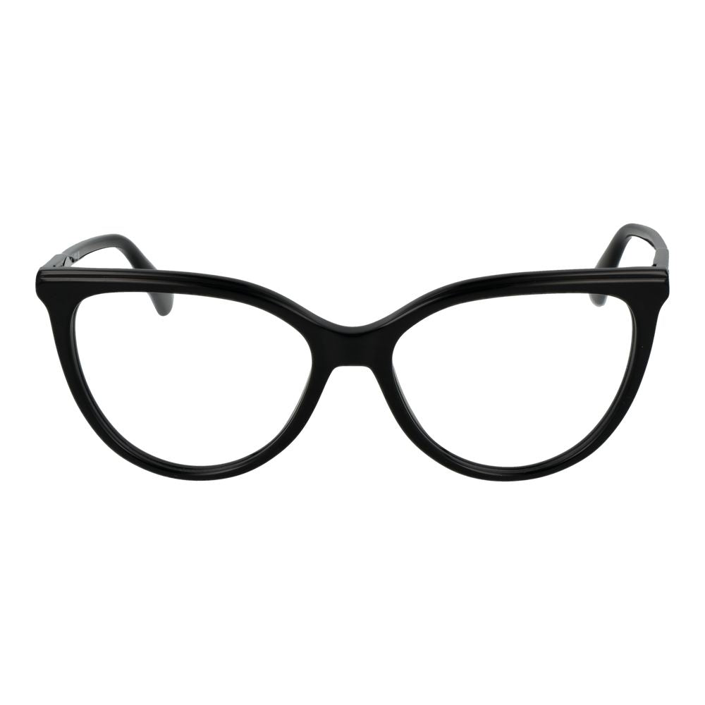 Eyeglasses Frames by Longchamp for women in acetate black features an refined silhouette, showcasing a sophisticated black coloured frame and refined full-frame frame design for a refined look.